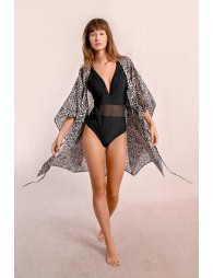 Robe de plage à imprimé léopard