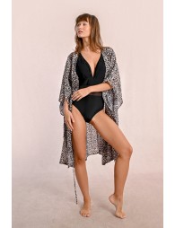 Robe de plage à imprimé léopard