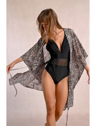 Robe de plage à imprimé léopard