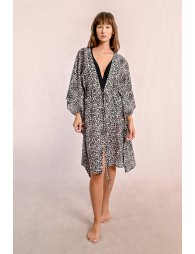 Robe de plage à imprimé léopard