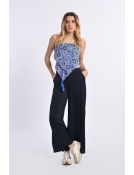 Pantalon taille haute, fluide