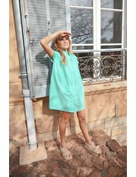 Short shirt dress with smocked details