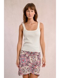 Slim rib-knit tank top