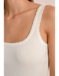 Slim rib-knit tank top