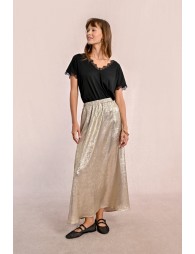 Long satin skirt