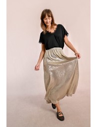 Long satin skirt