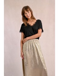 Long satin skirt