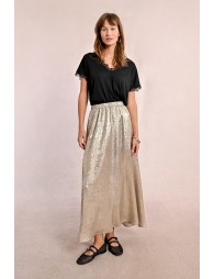 Long satin skirt