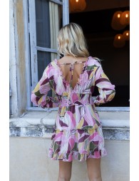 Robe imprimée à taille élastiquée